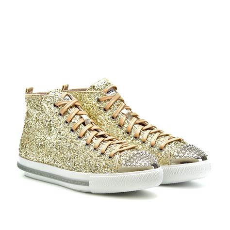 miu miu glitter sneakers shop online|miu mi u shoes.